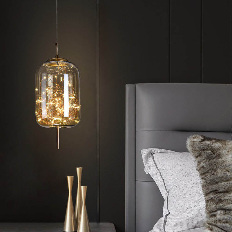 Skandinavisk LED Pendellampe i Glas med Varmt Design – Amber eller Antracitgrå