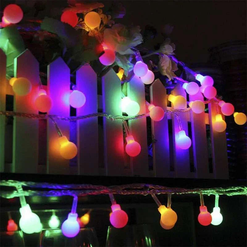 Ambient Outdoor Lighting for Garden and Patio – Solar String Lights with Warm White and Colorful Light
