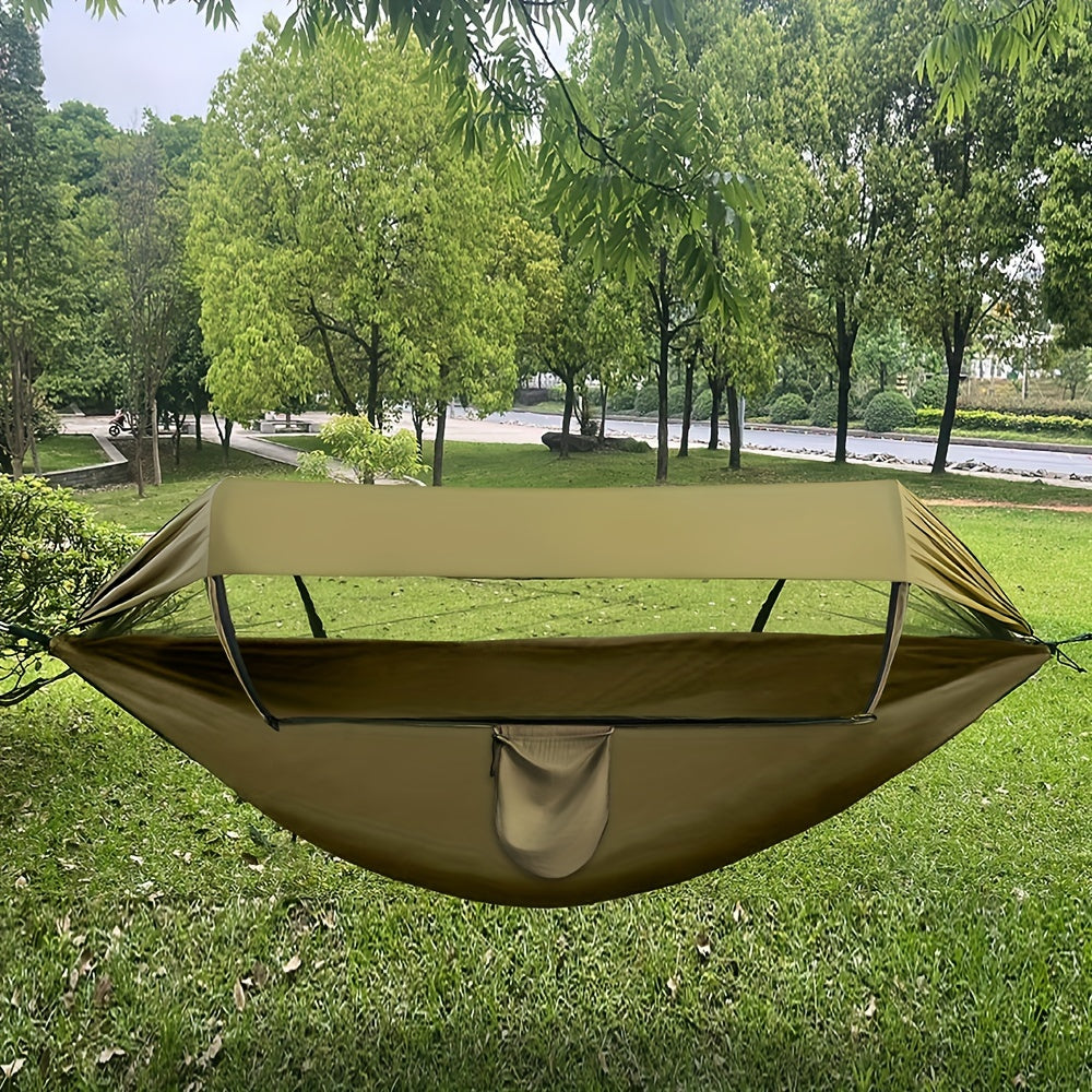Comfortable Outdoor Relaxation for Camping and Travel – Hammock with Mosquito Net and Sunshade