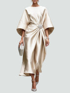 Elegant satin dress for parties and special occasions – Long dress for women