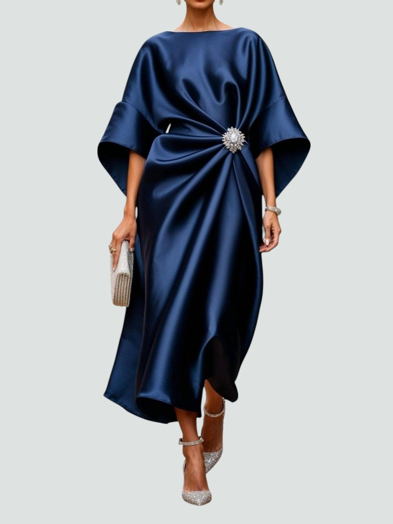 Elegant satin dress for parties and special occasions – Long dress for women