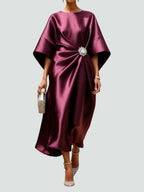 Elegant satin dress for parties and special occasions – Long dress for women