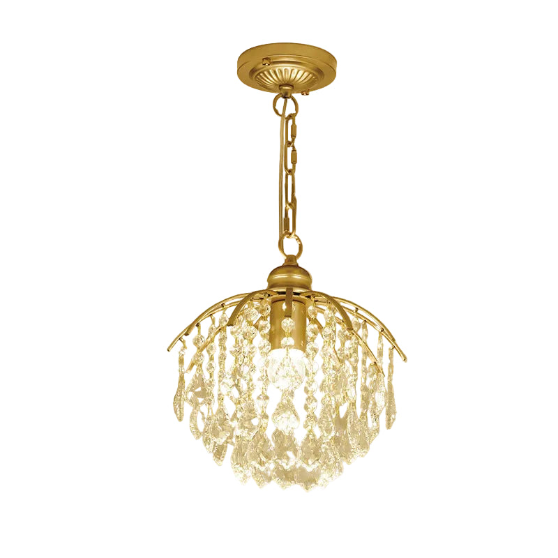 Ceiling lamp with crystal pendant for indoor use