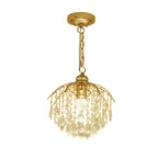 Ceiling lamp with crystal pendant for indoor use