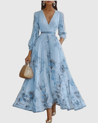 Elegant maxi dress for parties and special occasions – Pleated dress for women