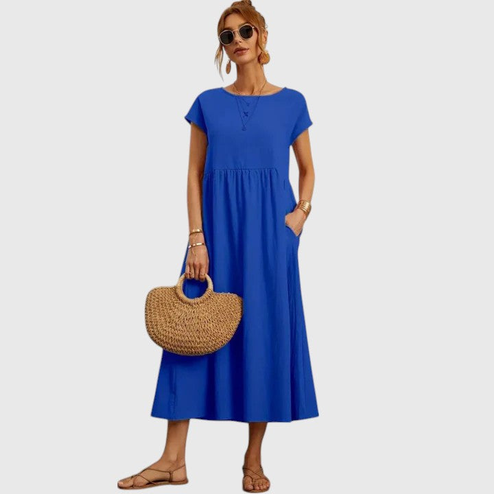 Comfortable midi dress for everyday wear and vacation – Loose dress for women