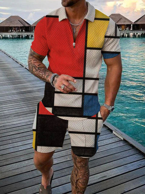 Light set for summer and leisure – Polo and shorts set for men