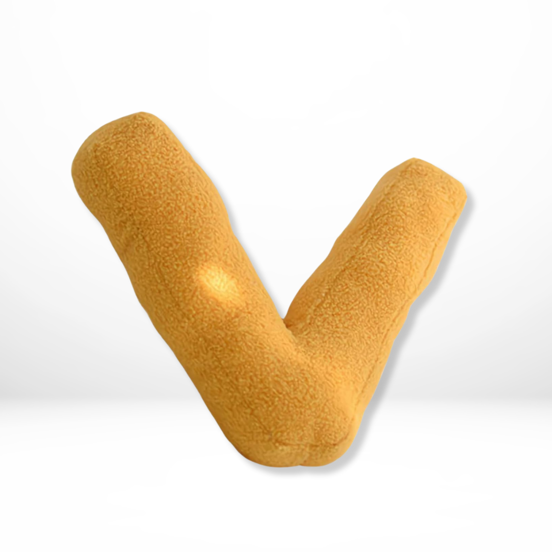 Pyntepude i fløjl formet som bogstav A–Z