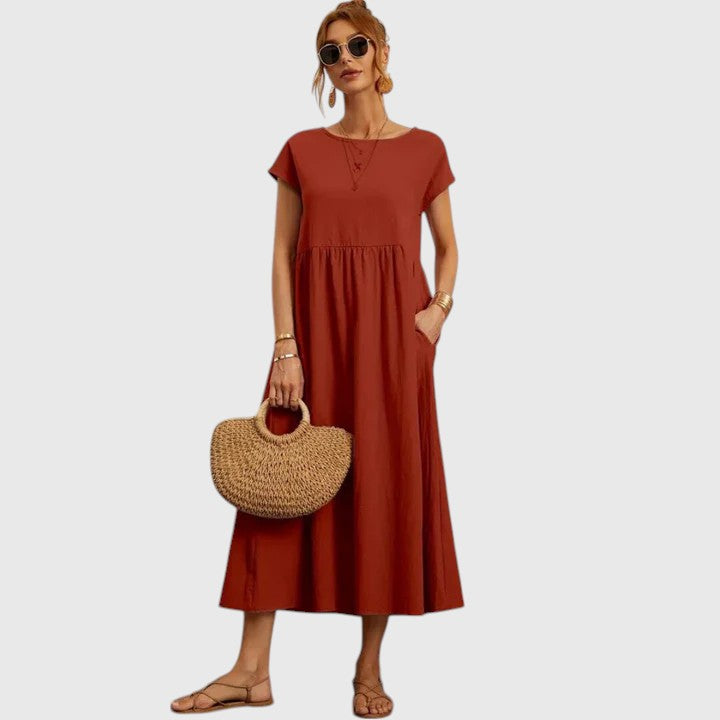 Comfortable midi dress for everyday wear and vacation – Loose dress for women