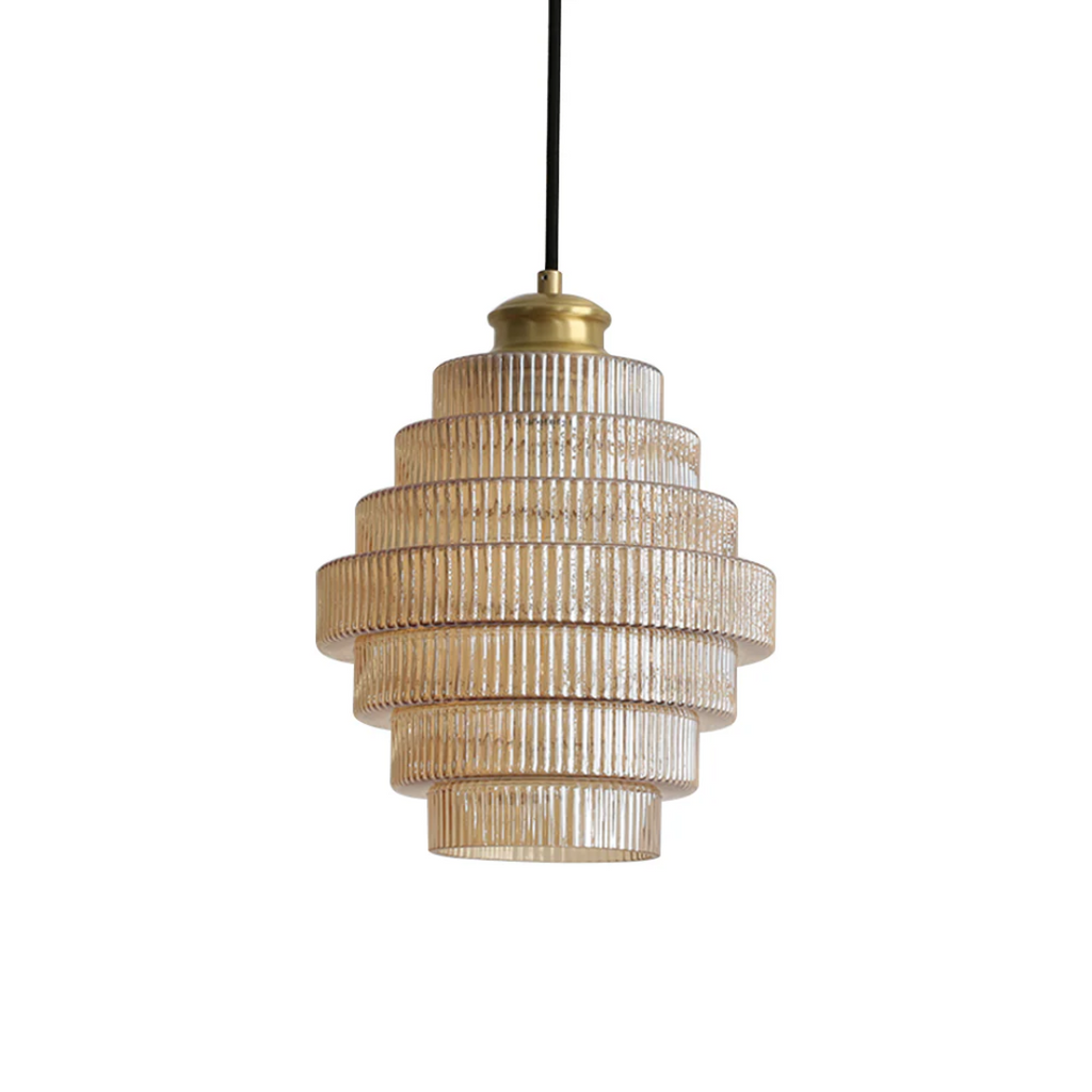 Pendant lamp with wave shape for indoor use