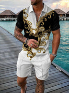 Light set for summer and leisure – Polo and shorts set for men