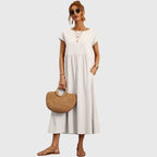 Comfortable midi dress for everyday wear and vacation – Loose dress for women