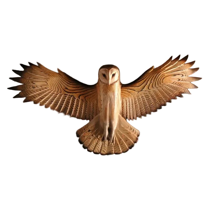 Vægdekoration i træ med ugle