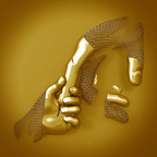 Wall decoration with metal figure and canvas for indoor use