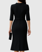 Classic black midi dress for work and parties – Dress for women