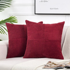 Comfortable home textiles for living room and sofa – Square decorative pillow with ribbed texture