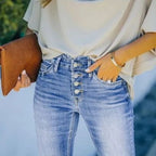 Comfortable high-waisted jeans for everyday use – Loose jeans for women