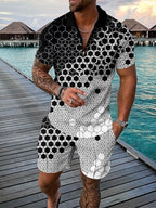 Light set for summer and leisure – Polo and shorts set for men