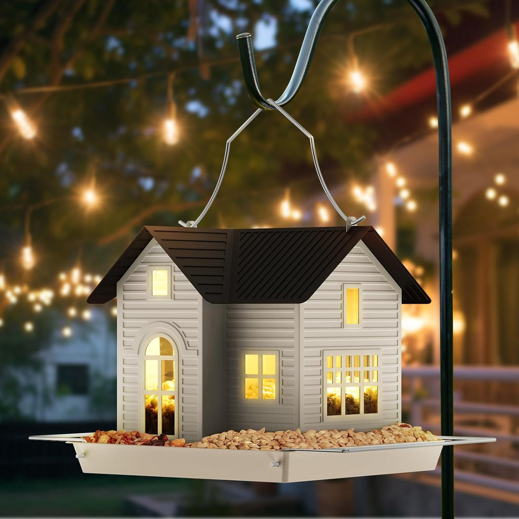 Decorative Garden Lighting for Outdoor Spaces – Solar Birdhouse with LED Window Light