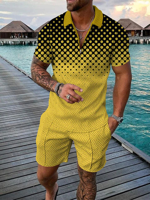 Light set for summer and leisure – Polo and shorts set for men