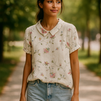 Floral blouse for everyday and parties – Printed blouse for women