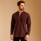 V-neck shirt for everyday use – Button-up shirt for men