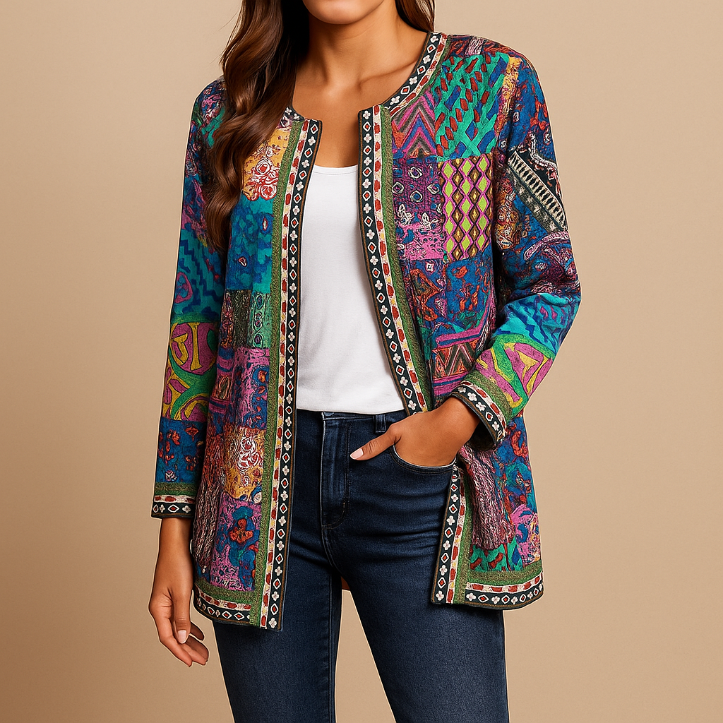 Farverig boho cardigan til hverdagsbrug – Strik cardigan til kvinder