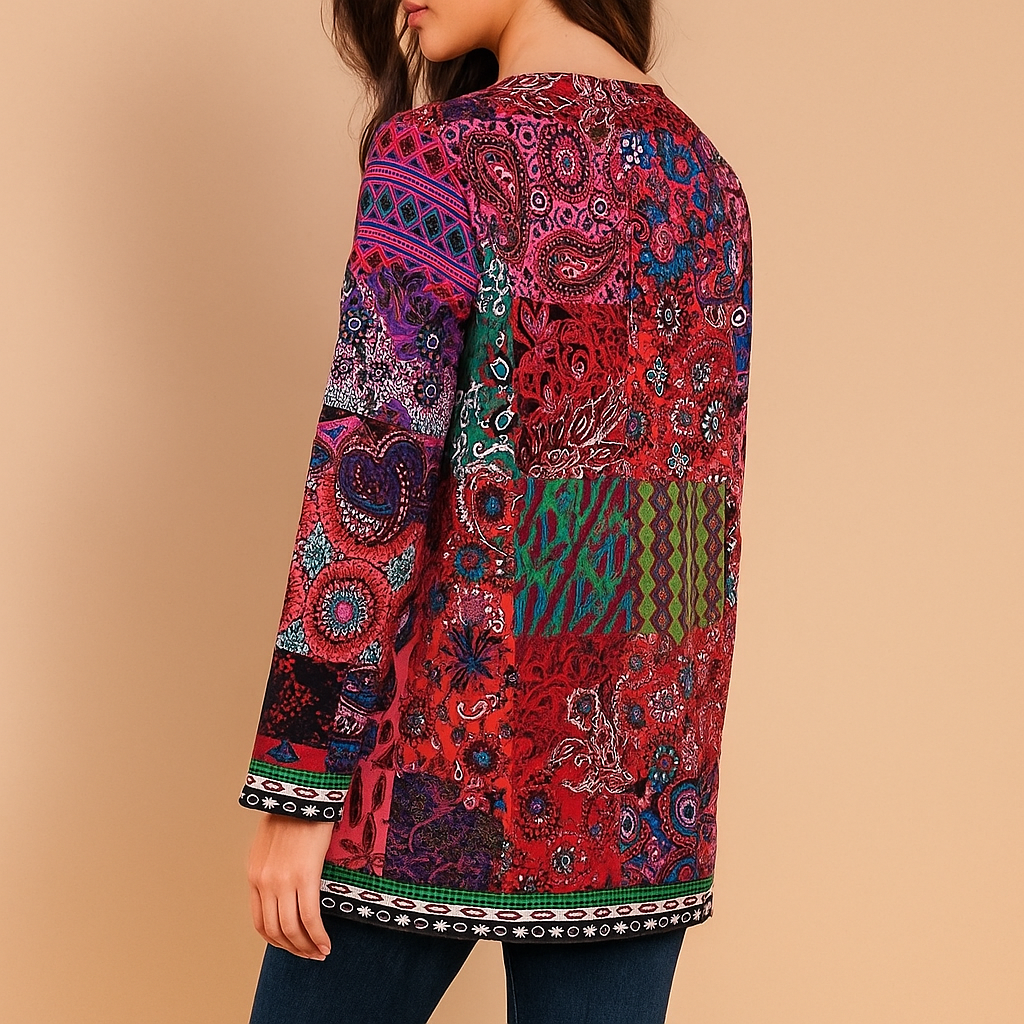 Farverig boho cardigan til hverdagsbrug – Strik cardigan til kvinder