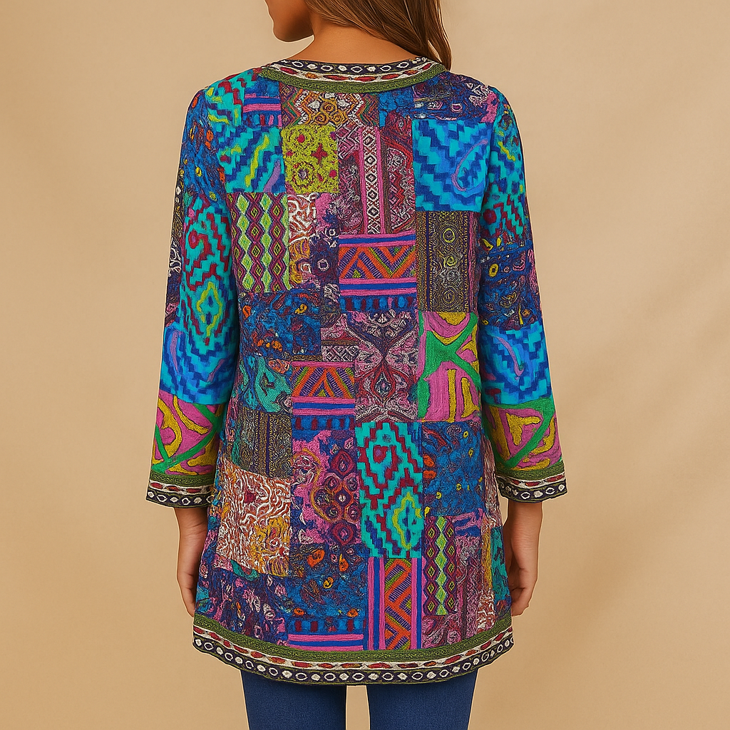Farverig boho cardigan til hverdagsbrug – Strik cardigan til kvinder