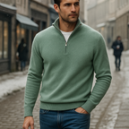 Warm zip-up sweater for cold days – Long-sleeved sweater for men