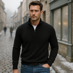 Warm zip-up sweater for cold days – Long-sleeved sweater for men