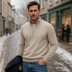 Warm zip-up sweater for cold days – Long-sleeved sweater for men