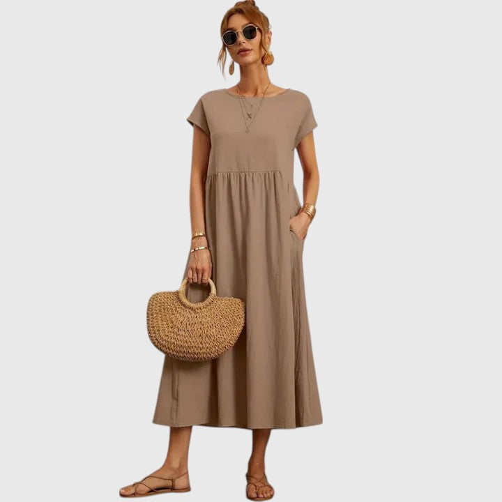 Comfortable midi dress for everyday wear and vacation – Loose dress for women