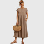 Comfortable midi dress for everyday wear and vacation – Loose dress for women