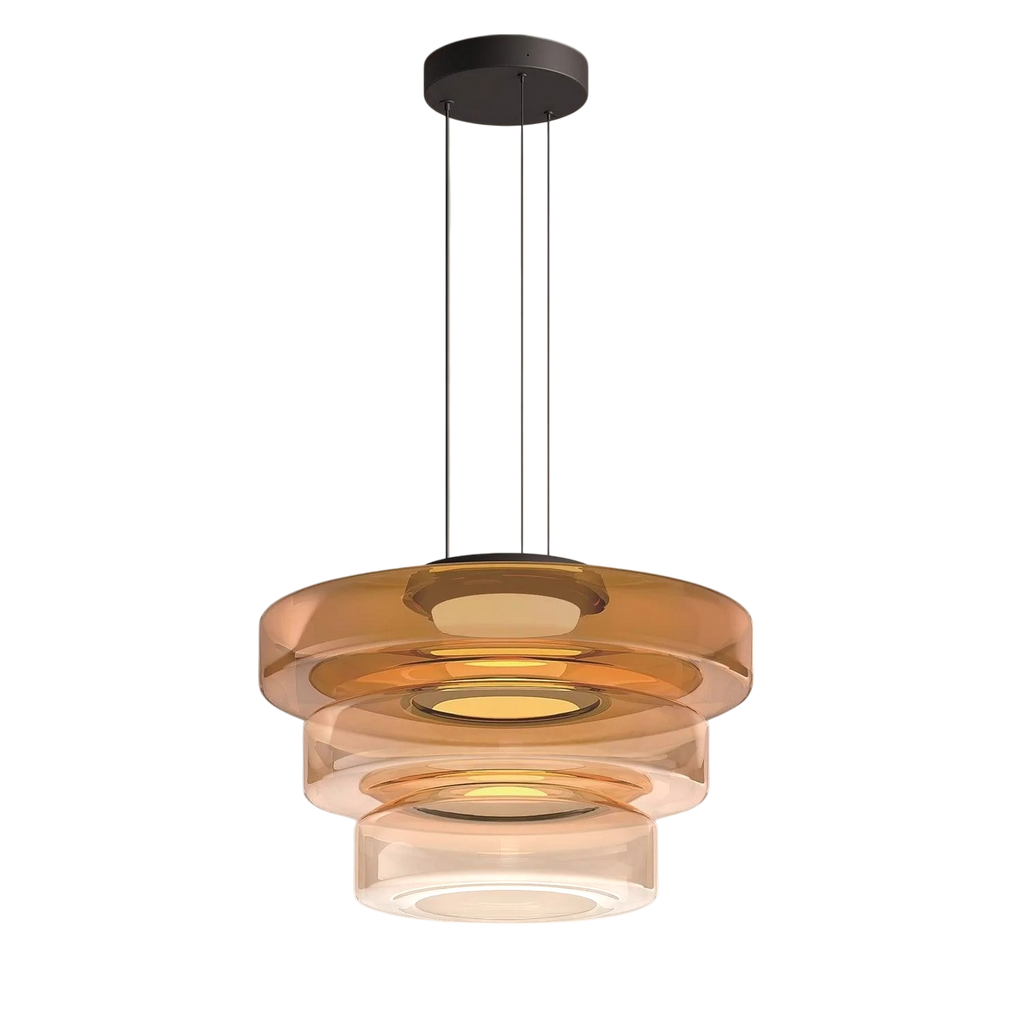 Moderne loftbelysning til stue og spiseområde – Glas pendellampe i Bauhaus stil