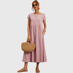 Comfortable midi dress for everyday wear and vacation – Loose dress for women