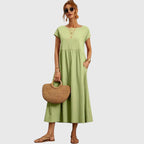 Comfortable midi dress for everyday wear and vacation – Loose dress for women