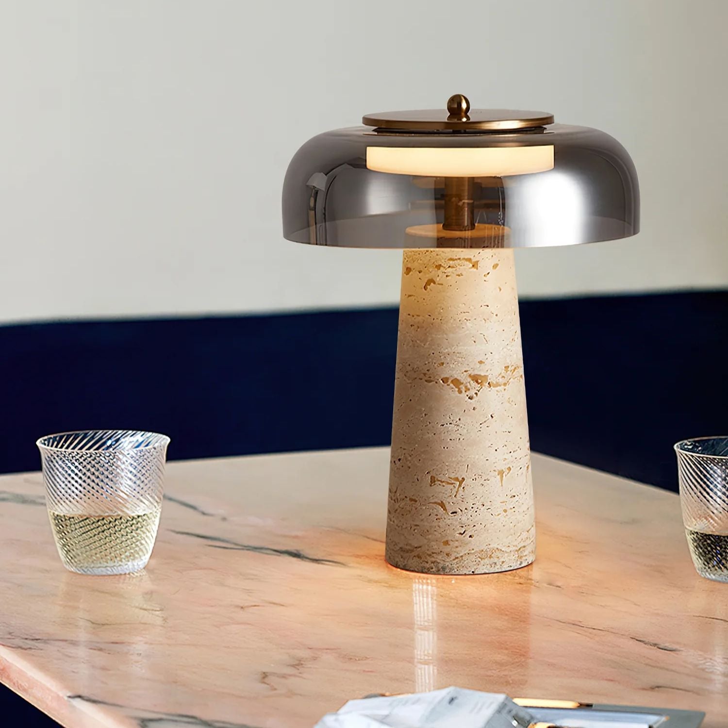 Bordlampe i Natursten til Indendørs Brug