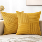 Comfortable home textiles for living room and sofa – Square decorative pillow with ribbed texture