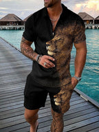 Light set for summer and leisure – Polo and shorts set for men
