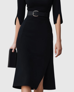 Classic black midi dress for work and parties – Dress for women