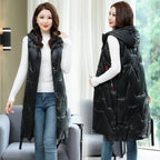 Long bodywarmer for transitional weather – Light vest for women