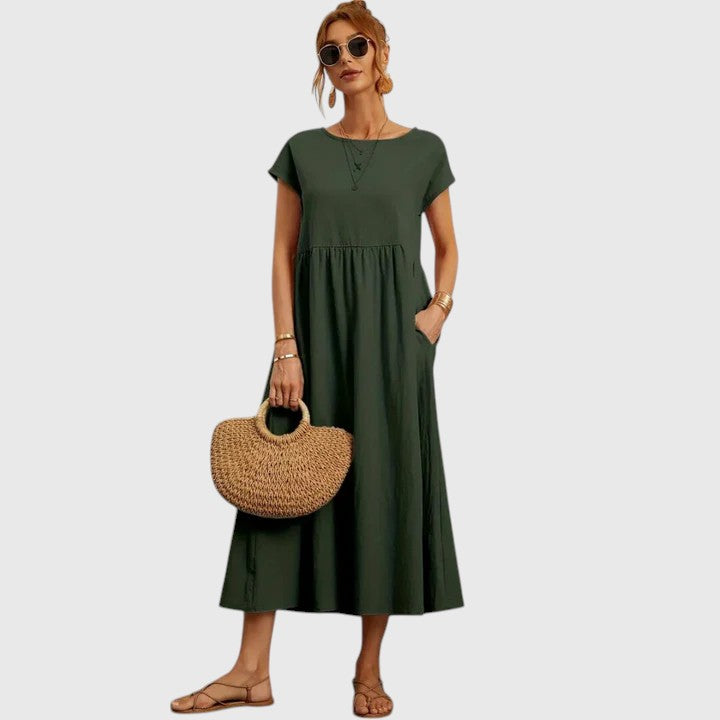 Comfortable midi dress for everyday wear and vacation – Loose dress for women