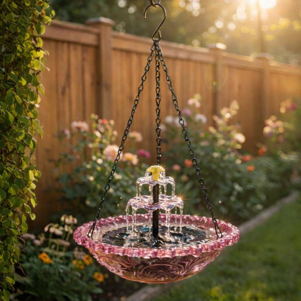 Decorative Bird Bath for Garden Wildlife – Solar Bird Bath with Fountain