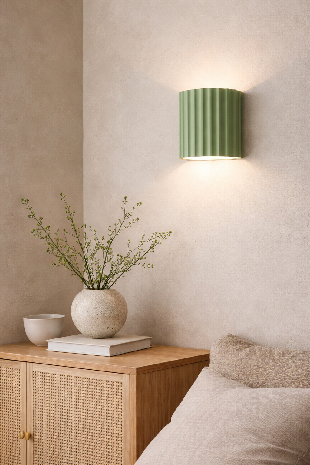 Japandi Væglampe i Resin med LED-teknologi