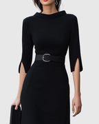 Classic black midi dress for work and parties – Dress for women