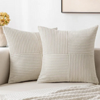 Comfortable home textiles for living room and sofa – Square decorative pillow with ribbed texture