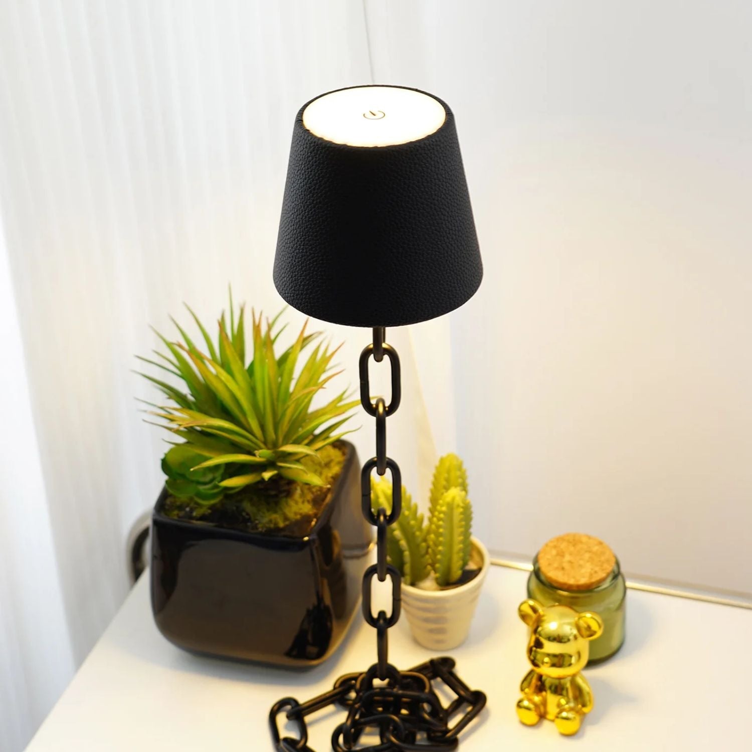 Bordlampe med Lyskæde til Indendørs Brug