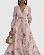 Elegant maxi dress for parties and special occasions – Pleated dress for women