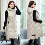 Long bodywarmer for transitional weather – Light vest for women